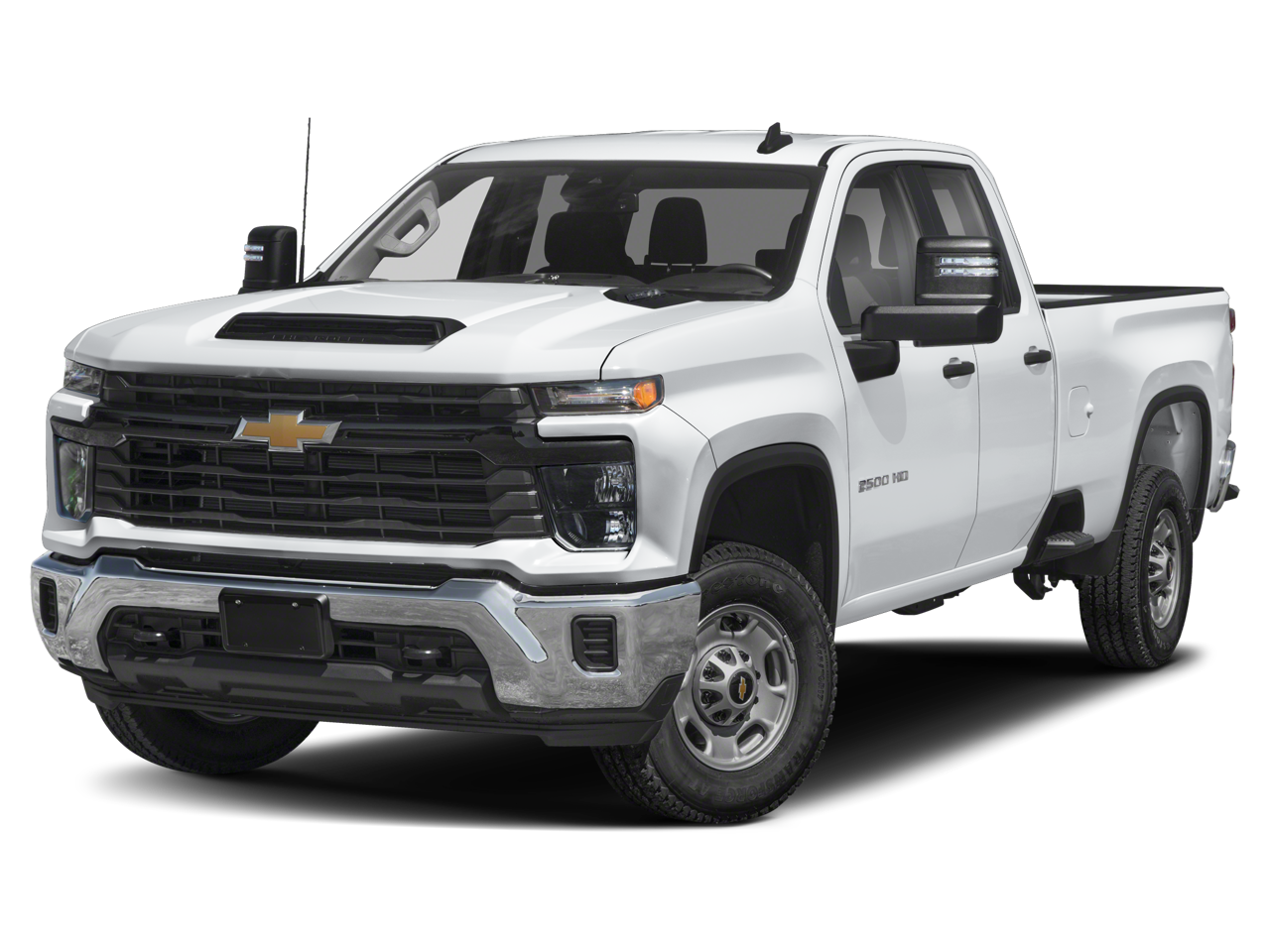 2026 Chevrolet Silverado 2500 HD Custom in Summit White — front three-quarter view