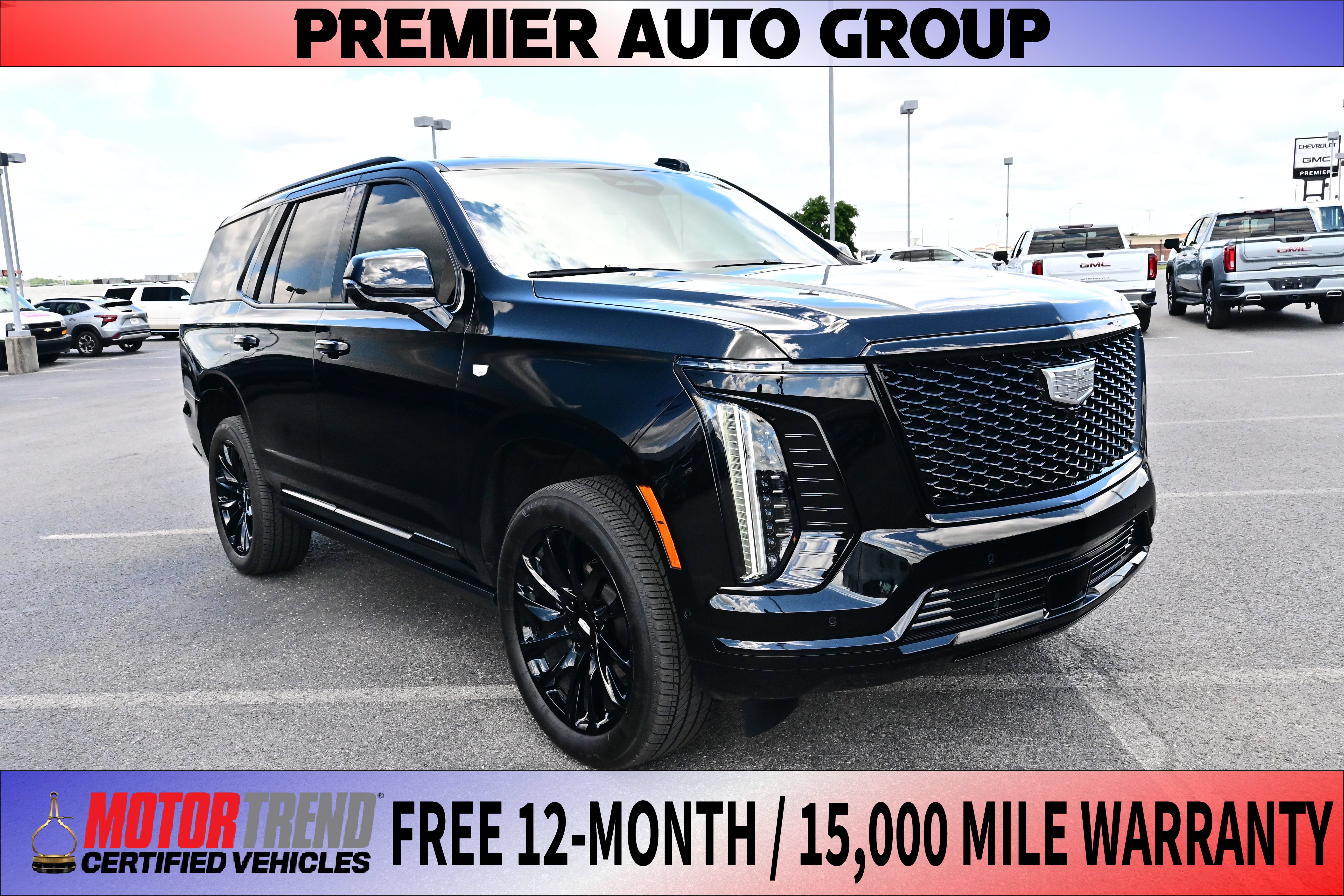 2026 Cadillac Escalade Sport in Black Raven — front three-quarter view